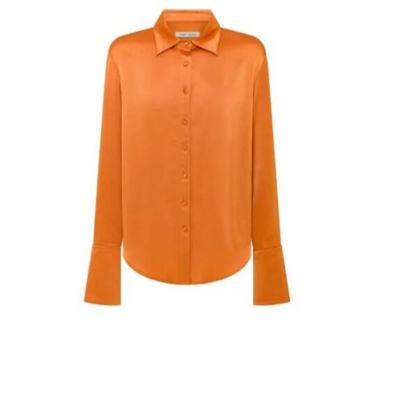 Anna Quan Lana Silk Shirt in Orange - Picture 1 of 5